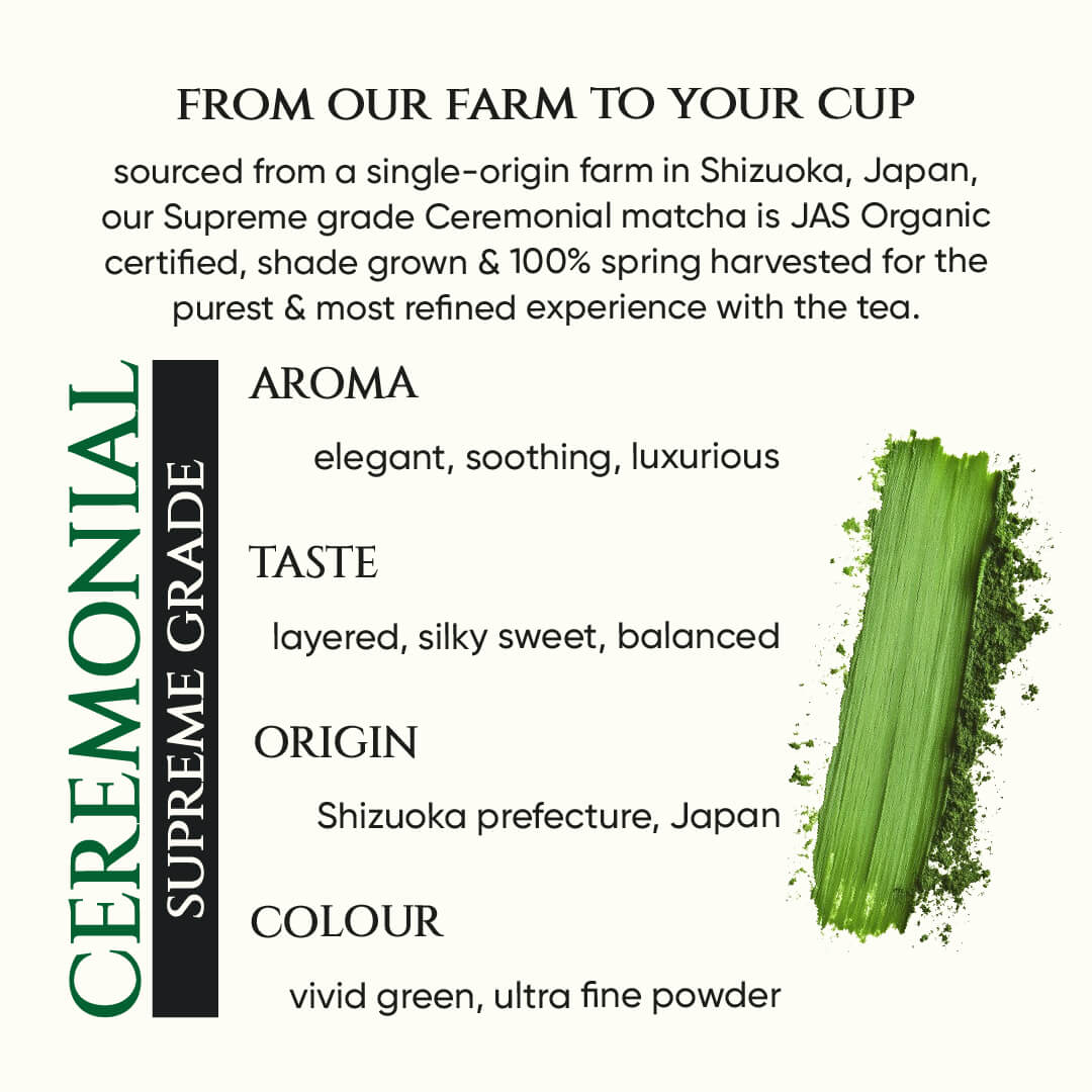 Ceremonial Supreme Grade Matcha | JAS Organic Certified | Japanese Matcha Green Tea | Spring Harvest